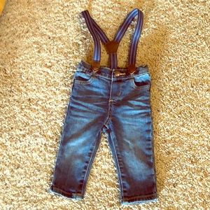 Baby jeans with suspenders